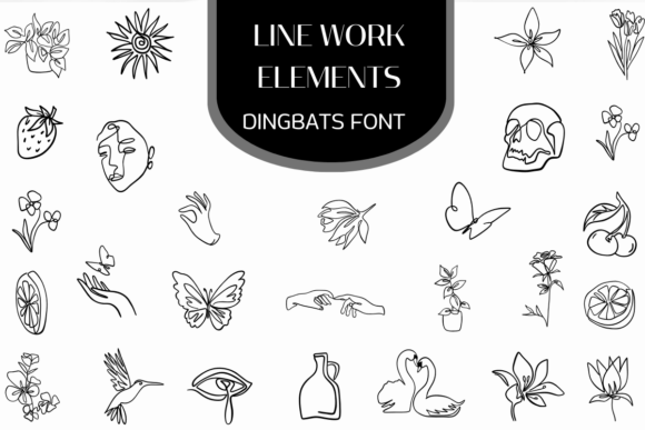 Line Work Elements: A Font That Speaks in Lines